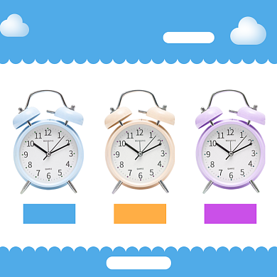 儿童闹钟多色选择简约促销主图背景