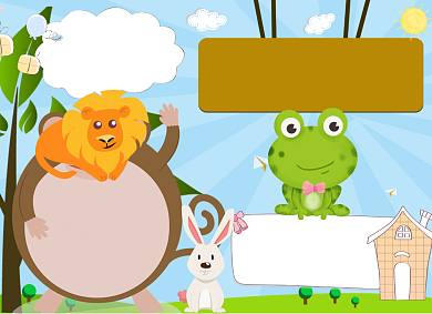 手绘卡通动物电子手抄报小报背景