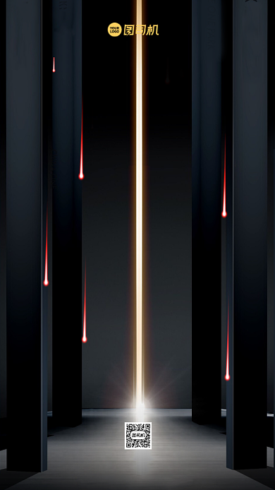 企业招聘黑金大气手机海报背景