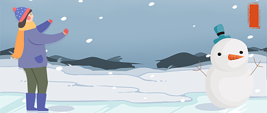 大雪二十四节气蓝色雪人公众号首图背景