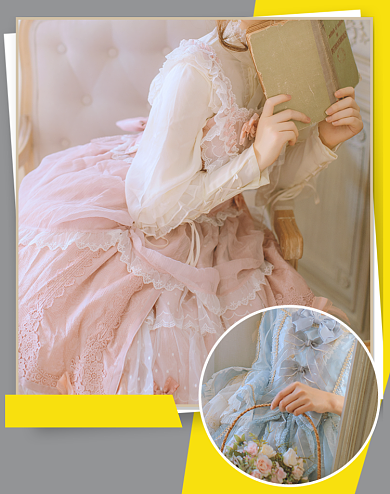 春季女装上新网红风洛丽塔电商海报背景