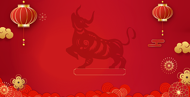 你好2021红色大气喜庆展板背景