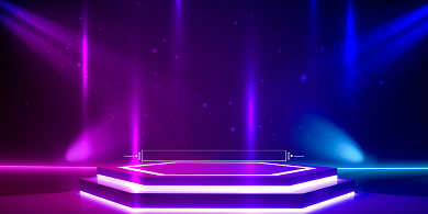 颁奖霓虹炫彩舞台荣誉典礼企业年会展板背景