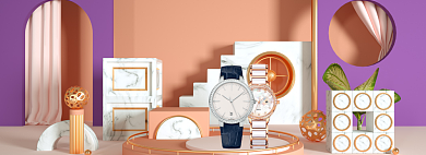 C4D立体双十二手表海报背景