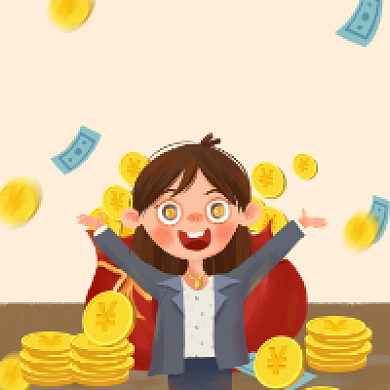 大额福利简约插画公众号次图背景