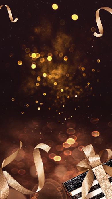 生日贺卡祝福黑金手机海报背景