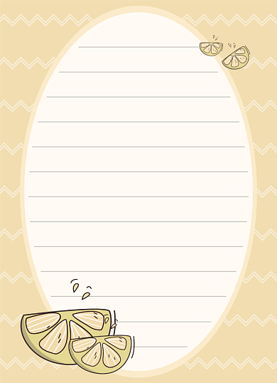 感谢信黄色小清新可爱橘子感恩信纸背景