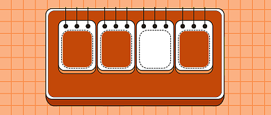 橙色卡通简约倒计时跨年公众号首图背景
