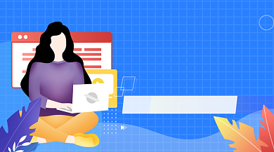 蓝色扁平雅思名师培训广告banner背景