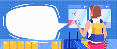 蓝色卡通旅游推荐公众号首图背景