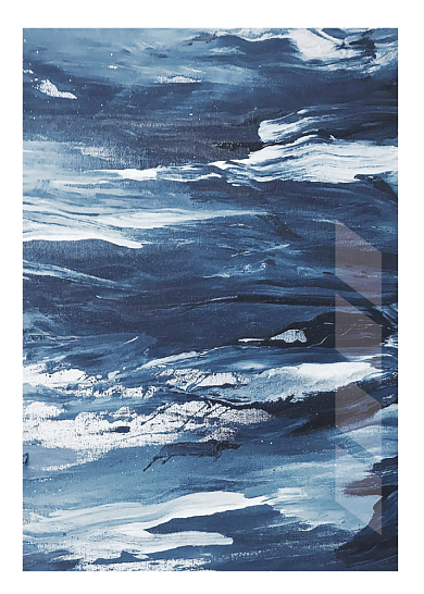 现代简约抽象蓝色海浪装饰画背景