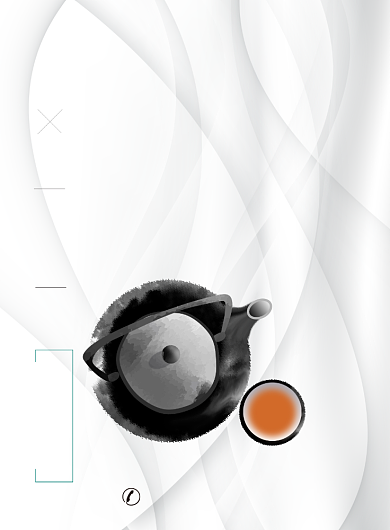 茶文化白色简约中国风茶道茶叶宣传海报背景