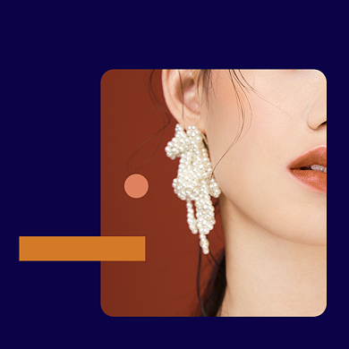 饰品珍珠耳环耳链撞色打折主图直通车背景