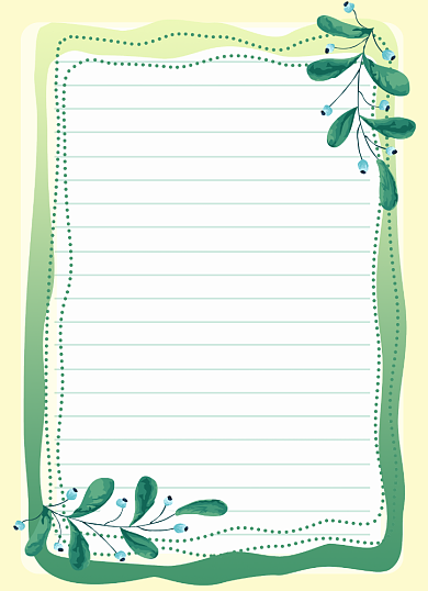 夏季简约绿色清新边框信纸背景