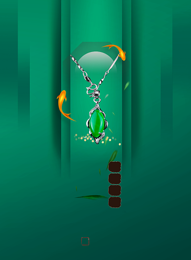 翡翠绿色简约传承首饰宣传海报背景