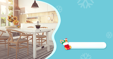 圣诞节家居家具促销海报蓝色雪花海报banner背景