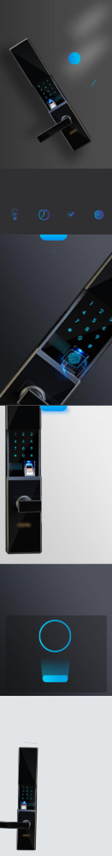 智能电子门锁指纹密码防盗锁详情页背景