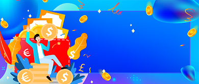 金融投资手绘卡通公众号首图背景