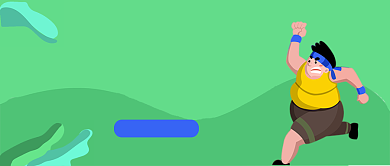 绿色卡通渐变跑姿科普公众号首图背景