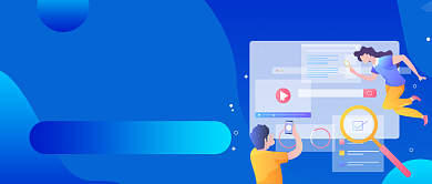 蓝色手绘互联网运营公众号首图背景