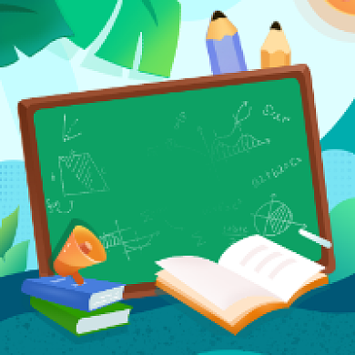 暑假开课绿色简约插画公众号次图背景