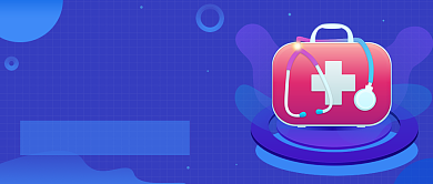 蓝色手绘重大医疗保险公众号首图背景