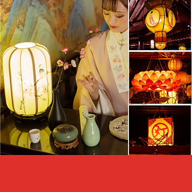 灯笼元宵节花灯主图模板背景