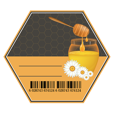 蜂蜜简约黄色食品标签不干胶背景