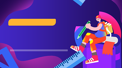 蓝色扁平考研冲刺班广告banner背景