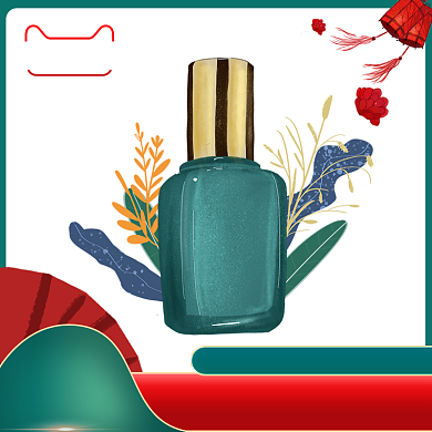 蓝色中国风ins风美甲指甲油新年狂欢主图背景