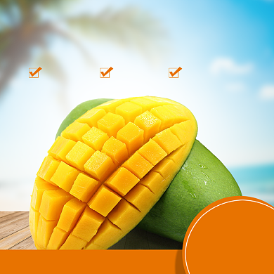 生鲜水果吃货节日芒果电商主图背景