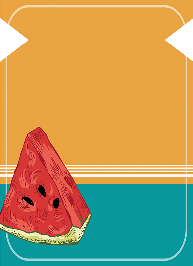 毕业季寄语文艺清新手绘西瓜夏天信纸背景