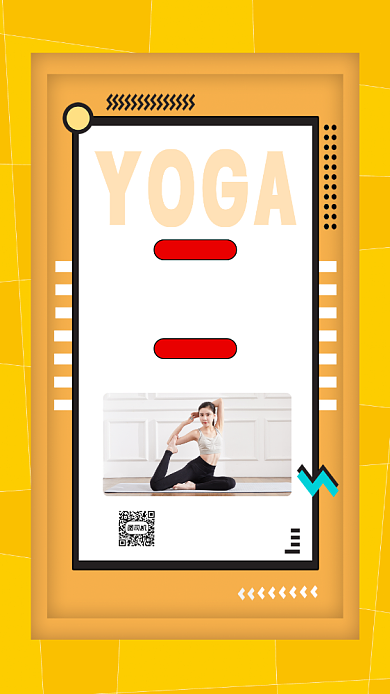 瑜伽教练招聘孟菲斯简约宣传手机海报背景