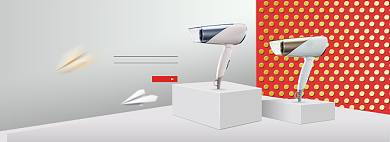 淘宝数码简约小家电吹风机海报背景