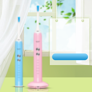 七夕情人节家居清爽情侣电动牙刷主图背景