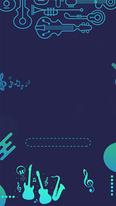 音乐培训插画手机海报背景