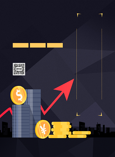 金融理财黑色卡通印刷海报背景