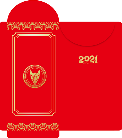 红色喜庆牛年大吉新年红包背景