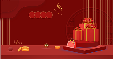 红色感恩节促销节日横版海报背景