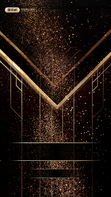 年会倒计时黑金大气手机海报背景