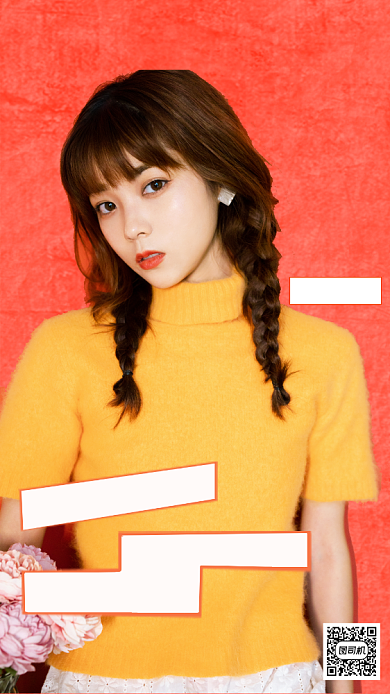 人物介绍纹理质感珊瑚橘色简约手机海报背景