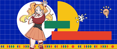 几何双十二女孩新媒体首图背景