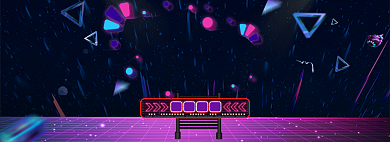 造物节紫色简约朋克风电商促销banner背景