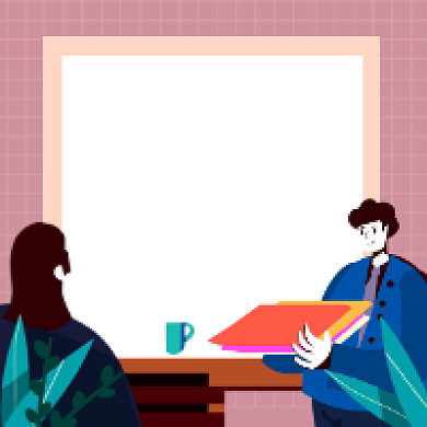 绩效考核商务插画公众号次图背景