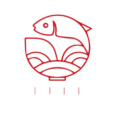 中国风美食鱼标志LOGO背景