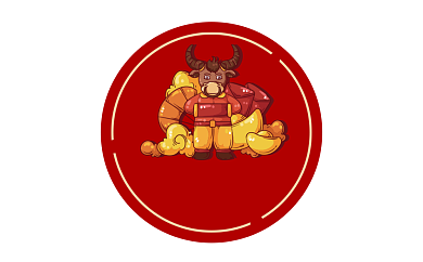 新年牛年春节标签不干胶背景