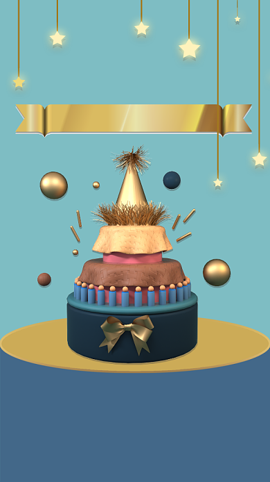 生日快乐蛋糕礼物领取简约大气文章配图背景