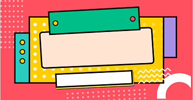 红色孟菲斯学习教育辅导横版海报背景