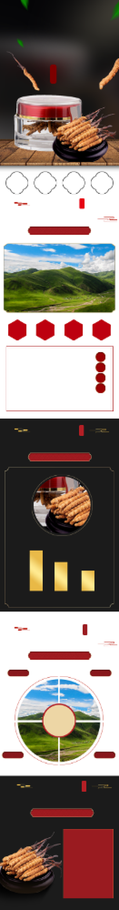 冬虫夏草中药保健详情页背景