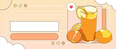 水果果汁饮料卡通公众号首图背景